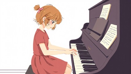 piano simple minimalist illustration