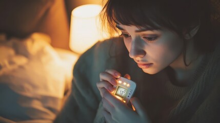 Contemplative Evening with a Warm Glow and a Smartphone
