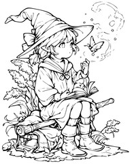 Fototapeta premium Friendly witch