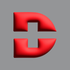 Obraz premium 3D letter D medical and health logo