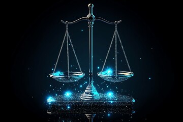 Minimal Libra scales, with a balanced, horizontal line and a soft curve representing harmony