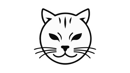 simple cute cat outline vector illustration