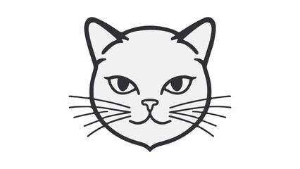 simple outline vector illustration of a cat