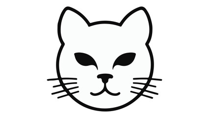 cat face illustration with black eyes
