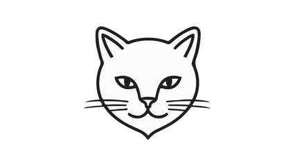 cute smiling cat face vector illustration