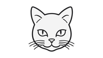 cute cat face vector illustration sign