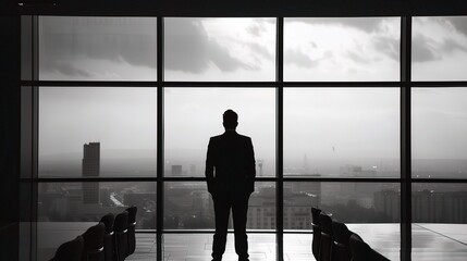 A scene depicting the act of resignation. There is a person sitting across from an authority figure, perhaps a boss