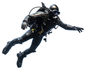 Man scuba diving sports helmet adult.