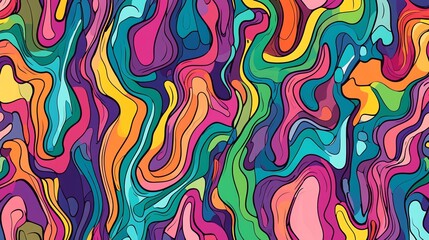 Obraz premium Abstract colorful pattern with wavy lines.