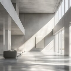 Obraz premium Minimalist Modern Interior with Natural Light and Open Space