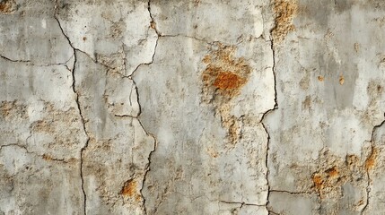 Fototapeta premium Cracked concrete wall with rust stains.