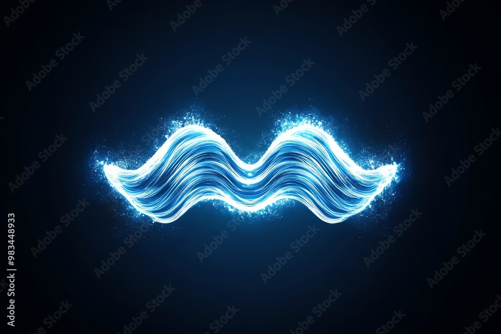 Poster aquarius waves, represented by two simple, parallel wavy lines in a clean, geometric style