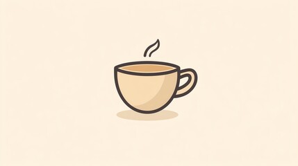Obraz premium Simple illustration of a steaming cup of coffee.