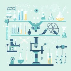 Science Laboratory Equipment and Tools Illustration