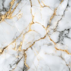 Elegant White Marble with Gold Veins Background