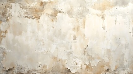 Fototapeta premium A textured wall with peeling paint in neutral tones, creating a rustic backdrop.