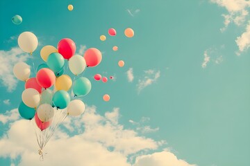 
Balloons released into the sky, 