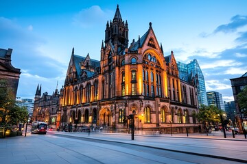 Naklejka premium Manchester, England is famous for its lively nightlife, with bars, clubs, and music venues across the city