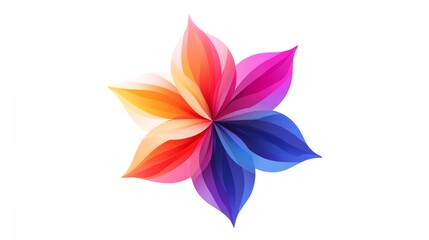 Abstract colorful flower with a white background.