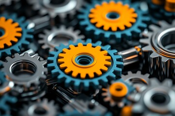 Close-up of gears turning, symbolizing the smooth function of reengineered business processes