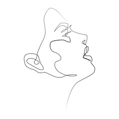 Abstract Face Line Art