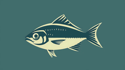 Fototapeta premium Vintage style illustration of a fish.