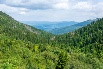 Karkonosze mountains against the blue sky