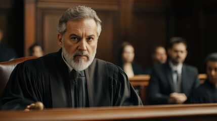 A Judge in a Courtroom, Gavel in Hand, Ready to Deliver Justice