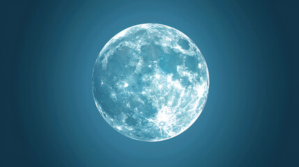 A glowing full moon in the night sky.