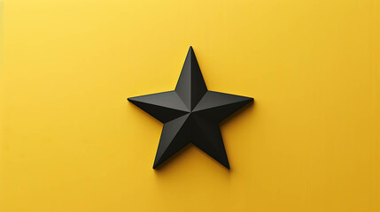 Obraz premium A black star on a yellow background.