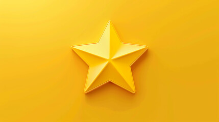 Obraz premium Single yellow star on a yellow background.