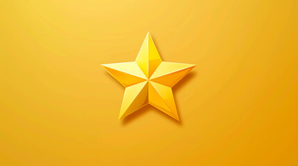 Fototapeta premium Single golden star on yellow background.