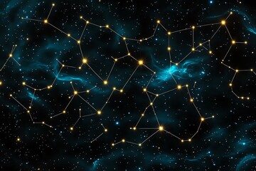 Simple Aries constellation, with tiny stars connected by thin, clean lines