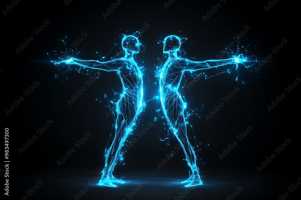 Poster Simple Gemini twin lines, using just two vertical bars for an abstract representation