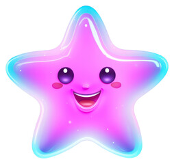 PNG Cartoon star character purple light neon.