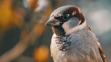 Nature wildlife image of bird standing on tree branch.