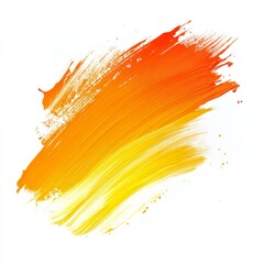 Vibrant Orange and Yellow Brush Stroke Abstract Art