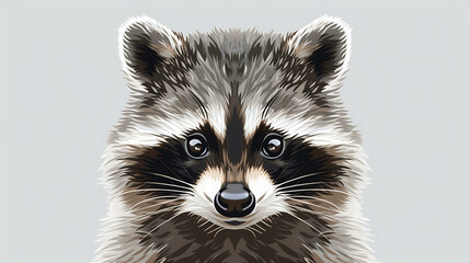 Obraz premium Close up of a raccoon's face.