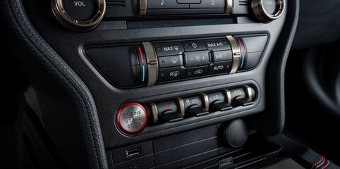 Screen and climate controls on a car