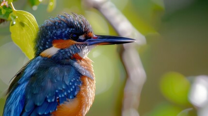 Nature wildlife image of bird standing on tree branch.