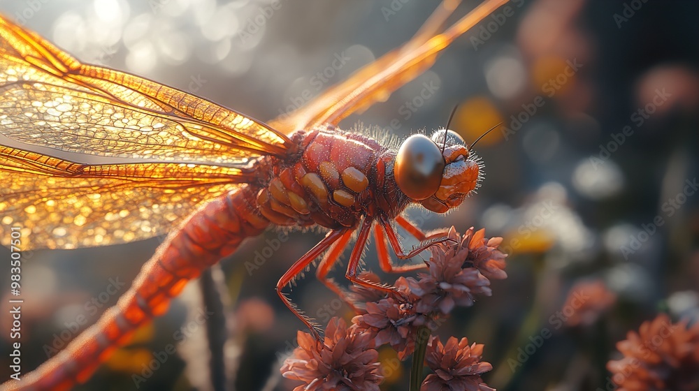 Wall mural Dragonfly Close Up: A Moment of Tranquility in Nature