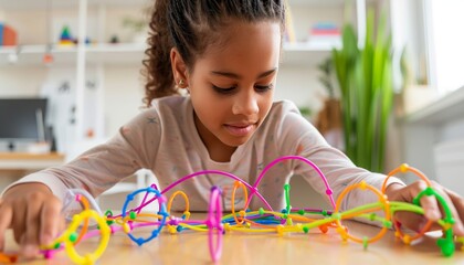 Engaging young child in learning through play with educational toys for developmental growth