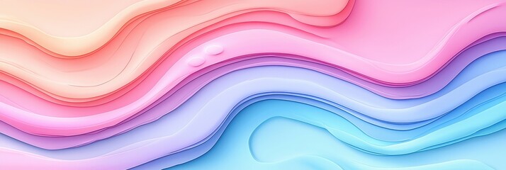 Obraz premium A vibrant, swirling wave of pastel colors, creating a smooth and harmonious abstract design perfect for backgrounds and artistic projects.