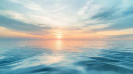 Fototapeta premium Serene Sunset Over Calm Ocean Waters