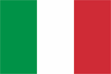 Italy official flag vector with standard size and proportion. National flag emblem with accurate size and colors.
