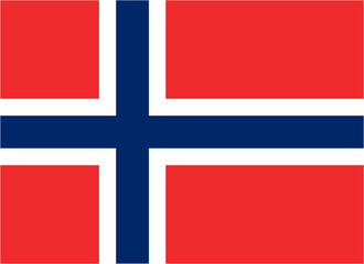 Norway official flag vector with standard size and proportion. National flag emblem with accurate size and colors.