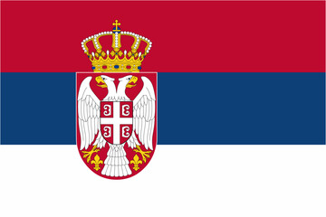 Serbia official flag vector with standard size and proportion. National flag emblem with accurate size and colors.