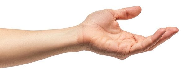 Hand holding pose finger white background gesturing.