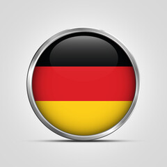 silver plate with glossy flag. Germany flag stamp. made in stamp isolated in white background. royal, allegiance, symbol, minimal, vector, 3d, icon, illustration.