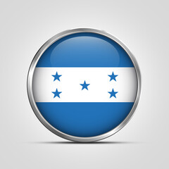silver plate with glossy flag. Honduras flag stamp. made in stamp isolated in white background. royal, allegiance, symbol, minimal, vector, 3d, icon, illustration.